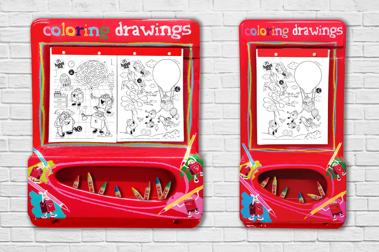 Mcdonalds Europe colouring boards